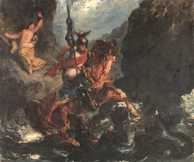 Roger Rescues Angelica or Saint George by Ferdinand Victor Eugene Delacroix